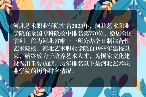 河北艺术职业学院的声誉评价